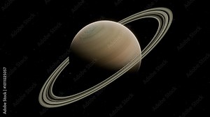 Saturn with rings 3D Space and Planet Visualization animation UHD 4K 05