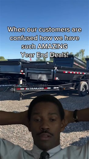 When the DEALS feel too good to be true😂 Check out the DR Trailer Sales Year End Sales Event going on NOW! #trailers #enclosedtrailer #dumptrailer #hauling | DR Trailer Sales
