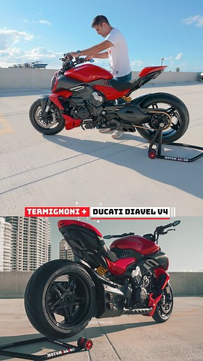 Motomillion on Instagram: "Good morning! It is almost the weekend! The Motomillion Diavel V4's sound track matches its looks. The bold and deep sound this bike has with its Termignoni 4Uscite Dragster exhaust was much needed given that this is the ultimate sports cruiser of the modern times. Of course it is not just all sound, but the Motomillion Diavel V4 was treated to loads of carbon fiber, Brembo T Drive rotors, a list of mods on the handle bar area to make it clean and sleek. Now that the n