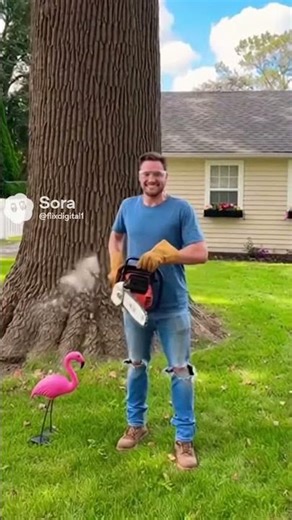 DIY Guy vs Professional Tree Trimmer 😂 #funny #fails #shorts