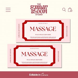 Massage Gift Voucher, Spa Day Gift Voucher, Massage Gift Certificate, Massage Gift Card, Spa Gift Card, Gift Ideas, Editable in Canva - Etsy
