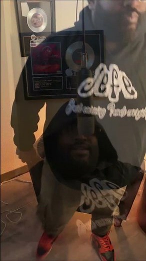 Black Hoodie Singer: Epic Karaoke Session with Record Collection! #shorts