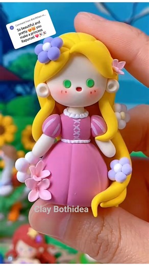 So Adorable Princess Rapunzel | Air Dry Clay Diy | #shortsfeed #creativeclayideas #diy #clayart