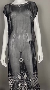 1920s Evening Dress, Long Beaded Flapper Dress Volup Large - Etsy