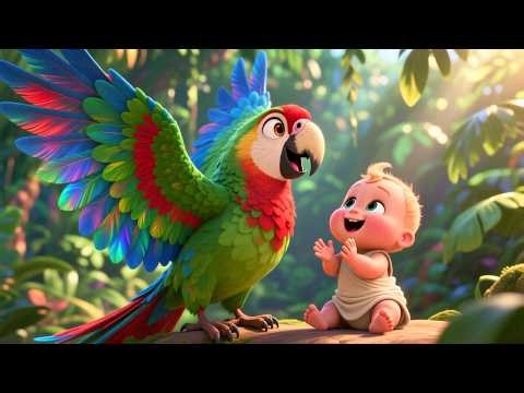 Parrot’s Happy Song Time 🦜🎶 Fun Parrot Song for Kids | Colorful Nursery Rhyme for Toddlers