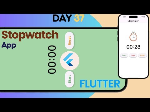Flutter Stopwatch App Tutorial || Designing a Stopwatch in Flutter