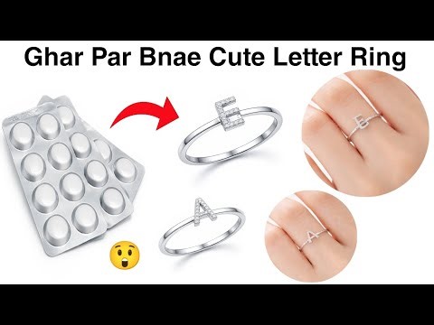 DIY Homemade Cute Letter Ring🥰/homemade letter ring/how to make cute letter making at home