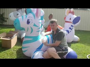 Unboxing, Inflating and Riding Magical Stable Hoppers by @horseplaytoys1916 - Star The Zebra