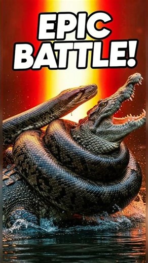 “Giant Anaconda vs Crocodile – Who Will Win? 🐍🐊” #shorts