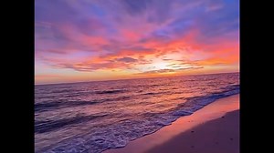 Scenic sunset and strong waves captured at Nokomis Beach, Florida, USA