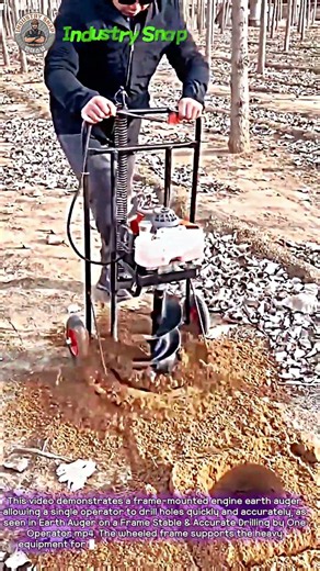 How a Single Operator Drills Stable Holes Using a Frame Engine Auger #worker #process #earthauger