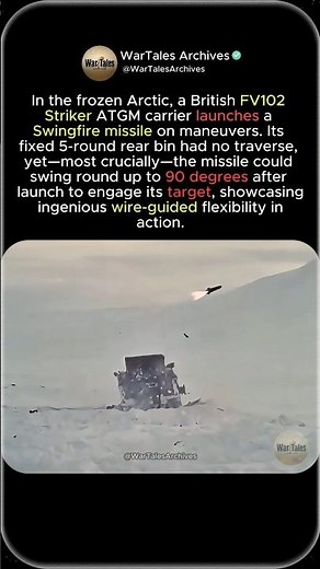 British FV102 Striker Launches Swingfire Missile in Arctic | 90° Swing Secret