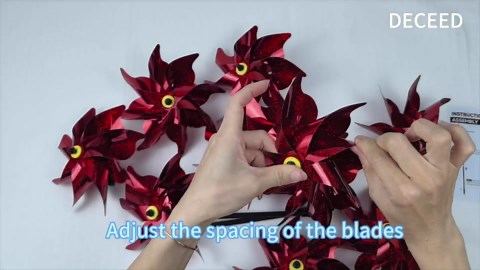 10 PCS Reflective Pinwheels for Yard and Garden Bird Devices Pre-Installed Sparkly Wind Spinner Deterrent to Scare Birds Away from Yard Patio Farm (Red&White&Blue)