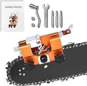 QSDXNYDC Chainsaw Sharpener Jig, Chain Saw Sharpening Kit, Hand-Cranked Sharpening Tool Keep Chainsaw Sharp for 8-22 inches Chain Saws and Electric Saws
