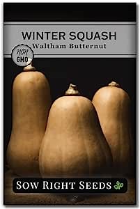 Sow Right Seeds - Waltham Butternut Squash Seeds for Planting - Non-GMO Heirloom Packet with Instructions to Plant a Home Vegetable Garden - Sweet Winter Squash, Perfect to Grow in Cooler Months (1)