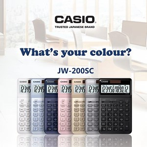 What is your Casio JW-200SC colour? Are you a person with the attitude of classy gold? No matter who you are, we have a colour for every personality! Get it here: https://www.casioindiashop.com/Calculators/CB182/Casio-JW-200SC-GD-Desktop-Calculator.html | Casio Calculators India