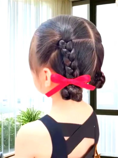 Create a Stylish Double Braid Bun for Kids