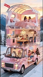 ❄️ Winter Cozy in a Pink RV – Glass Dome Bedroom on the Road! 🌸 #rvlife #livingonwheels #shorts