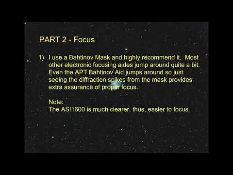 Using APT - Alignment , Focus, & Plate Solving with a DSLR