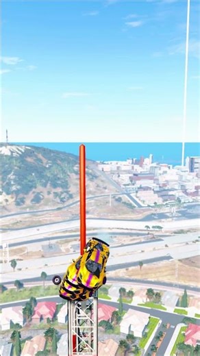 🚗 Car Tower on a Radio Mast in GTA 5?! (Crazy Physics Experiment)