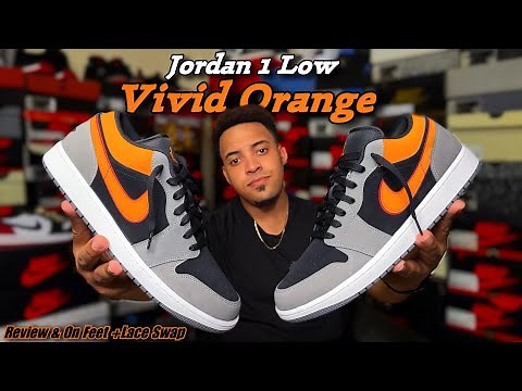 Air Jordan 1 Low Vivid Orange - Review & On Feet + Lace Swap