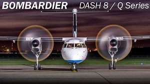Bombardier Q-Series, also known as Dash 8, is a family of twin-engine turboprop regional aircraft, developed by de Havilland Canada in the early 1980s. The family is made up of several generations of aircraft: Series 100, 200, 300 and, of course, the Series 400, which continues to be produced by the Bombardier corporation. Thanks for watching! Russian original video: https://www.youtube.com/watch?v=ZKmok... Our Facebook: https://www.facebook.com/skyshipscom/ | SkyShips - Aerospace channel