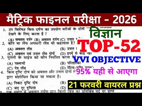 Science class 10 objective questions 2026 || class 10 science important objective questions 2026