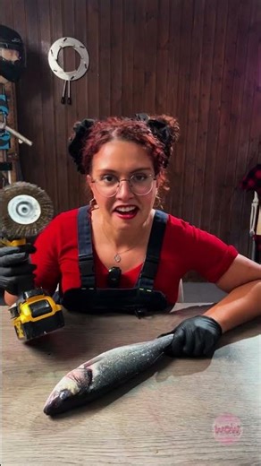 Descaling fish with a drill!