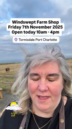 Open 7 days 10am - 4pm, cheese tasting this evening 6-8pm message to book. Our Skipness smoked salmon, fish pies, Cullen skink and pate has just arrived. Message if you want me to keep aside. This week we launch our Christmas Shop, full of gifts, goody treats and naughty elves. Booking is now open for our cheese tasting evenings.In the farm shop you will find lots of goodies From a juicy steaks 🥩, beef, lamb or venison burgers, local cheese and chutney for those cheese lovers🧀 smoked salmon, s