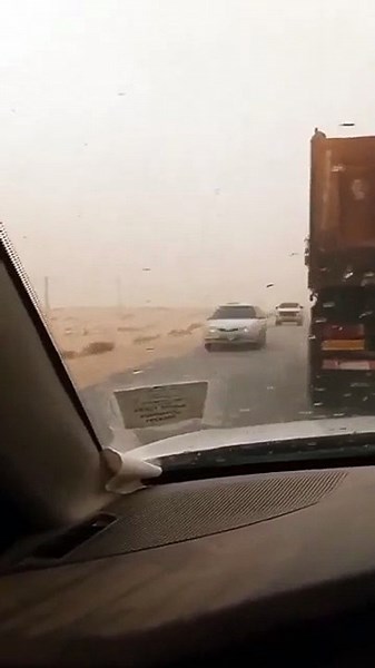 This is what it's like driving inside of a dust storm also referred to as a haboob.
