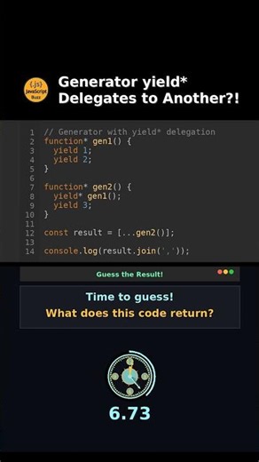 Generator yield Delegates to Another?! #javascriptquiz