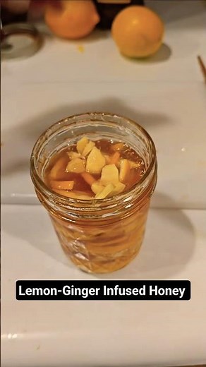 Ginger Lemon Infused Honey ‪@cecilyonpoint‬ A natural soothing DIY syrup. #naturalremedy #honey