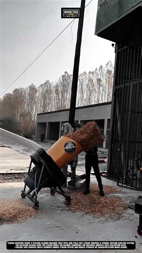 Straw Chopping Using Cyclone Blower Machine | best for Straw Processing and Bagging #tool