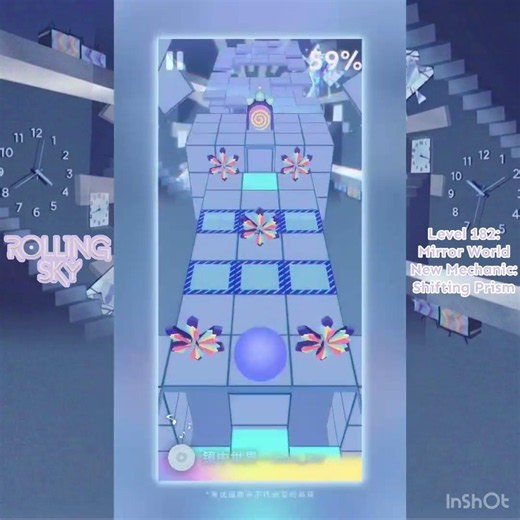 Rolling Sky: Level 182: Mirror World Gameplay Teaser / New Mechanic: Shifting Prism