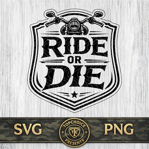 Ride or Die Motorcycle SVG PNG, Vintage Biker Chopper Logo, Laser Engraving Leather Hat Patch Cut File - Etsy