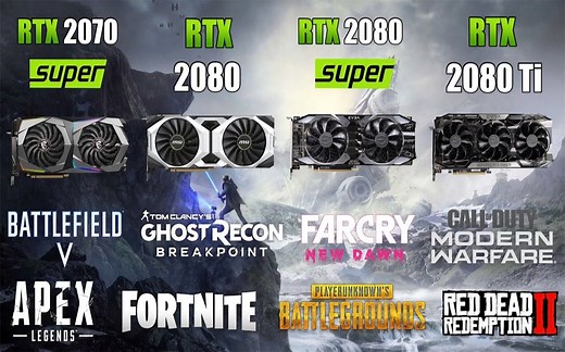 RTX 2070S vs RTX 2080 vs RTX 2080S vs RTX 2080Ti 显卡游戏性能测试对比（1440P分辨率，i9-9900KS）