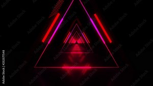 Magic triangle, endless tunnel, video loop.