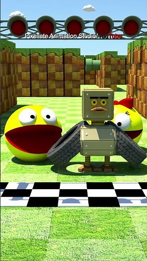 🏃🏻‍♂️🏃🏻‍♀️🤖 The Robot-Duck Race #pacman #animation #pixellate #cartoon #3danimation #funny #pacmen