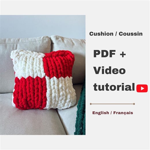 Tutorial Video: How to Hand-knit a Checkered Cushion | DIY | Make Your Own Cushion | Perfect Gift Idea - Etsy