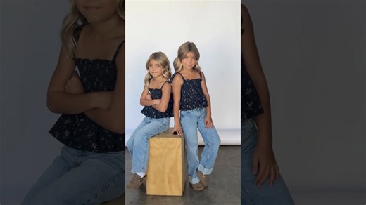 Identical twins strike a pose during an epic photoshoot