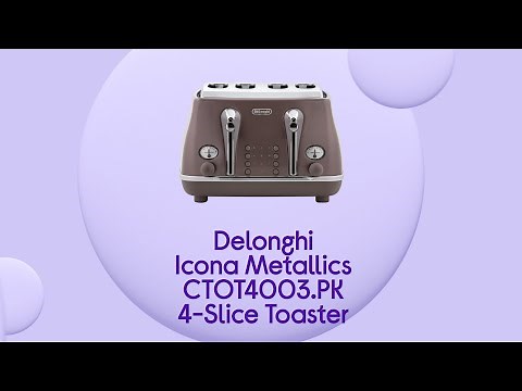 Delonghi Icona Metallics CTOT4003.PK 4-Slice Toaster - Purple | Product Overview | Currys PC World