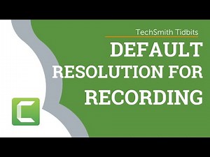 What is the Default Resolution for Recording in Camtasia