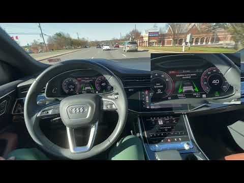 Audi Q8 Auto Pilot self driving speed and steering control - Adaptive cruise assist