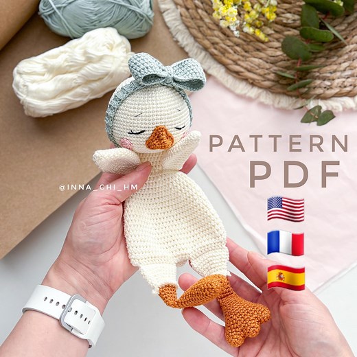 Crochet Goose Snuggler Pattern: DIY Goose Lovey Blanket (PDF in English, French, Spanish) - Etsy