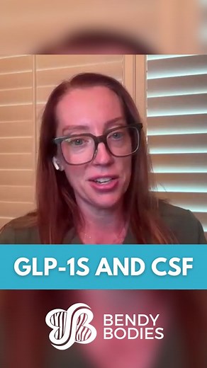 🧠 Could GLP-1 medications do more than support weight management? During my conversation with neurosurgeon Dr. Betsy Grunch - Ladyspinedoc on Bendy Bodies, we explored new research showing that GLP-1 medications may actually reduce cerebrospinal fluid (CSF) production—a discovery with major implications for patients with conditions like Pseudotumor cerebri (also known as idiopathic intracranial hypertension) that occur more commonly with Ehlers-Danlos Syndromes and HSD. Dr. Grunch explained tha