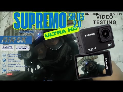 Supremo 5k Air unboxing / review - Affordable High quality Action camera Good for Airsoft & Motovlog