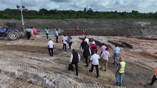 WATCH ||| President Dr. Irfaan Ali inspects road projects at Buzz Bee Dam. | Office of the President