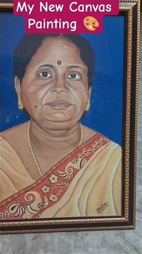 Canvas portrait painting 🎨 #shorts #art #drawing