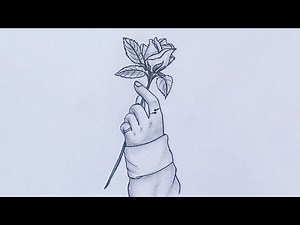 How to Draw A Hand Holding Flower