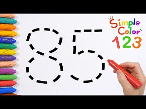 Learn 85 by repeatedly tracing the number with Simple Color | Learning with Number Cartoon Character